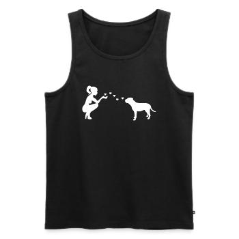 Old English Bulldog mit Frau - Männer Premium Bio Tank Top - Schwarz - Vorne - Michal (187cm)