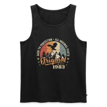 Original 1983 Vintage Vintage 1983 Anniversaire - Débardeur bio Premium Homme - noir - Devant - Michal (187cm)