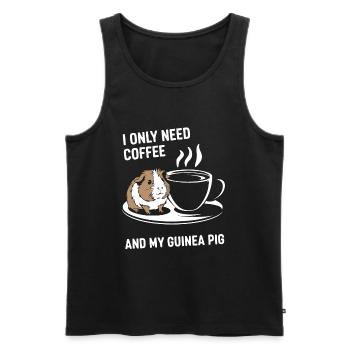 Brauche Kaffee und mein Meerschweinchen - Männer Premium Bio Tank Top - Schwarz - Vorne - Michal (187cm)