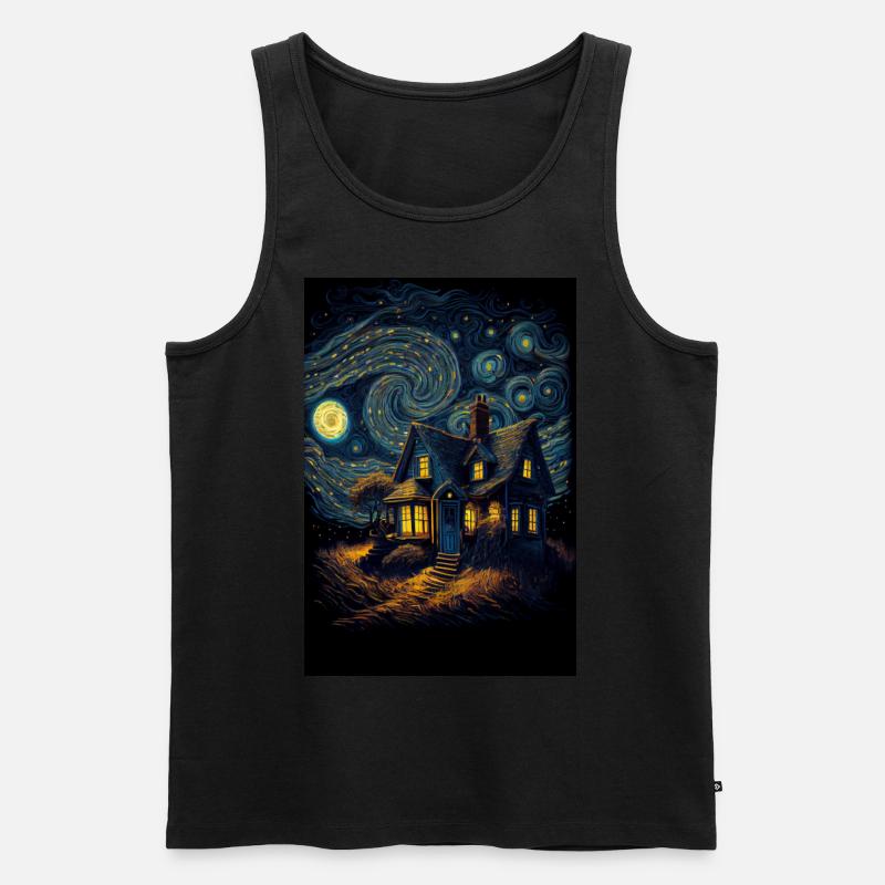 house starry night - Männer Premium Bio Tank Top - Schwarz