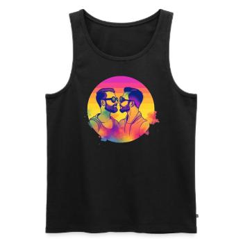 Fierté Amour Hommes - Débardeur bio Premium Homme - noir - Devant - Michal (187cm)