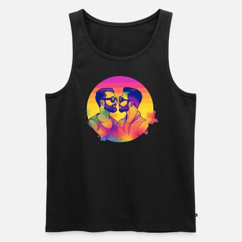 Pride Love Men - Männer Premium Bio Tank Top - Schwarz