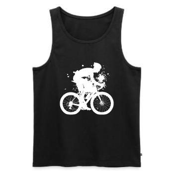 Rennradfahren Roadbike Damen Rennradfahrer - Männer Premium Bio Tank Top - Schwarz - Vorne - Michal (187cm)
