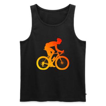 Vélo de route pour hommes Vélo de route pour femmes - Débardeur bio Premium Homme - noir - Devant - Michal (187cm)