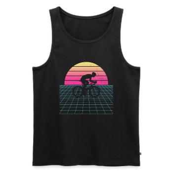 Cycliste de route Vélo de route Hommes Vélo de route Femmes - Débardeur bio Premium Homme - noir - Devant - Michal (187cm)
