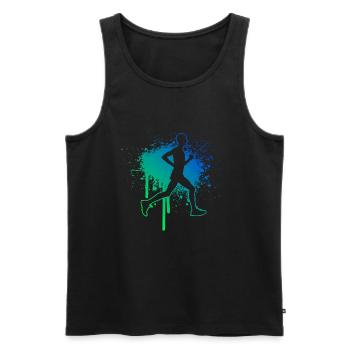 Course à pied de cross-country de jogging femmes - Débardeur bio Premium Homme - noir - Devant - Michal (187cm)