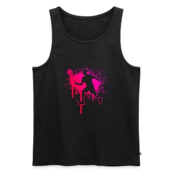 Squash Herren Damen Federball Badminton Badmintons - Männer Premium Bio Tank Top - Schwarz - Vorne - Michal (187cm)