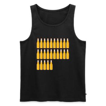 25 Bierflaschen - Bier - 25 Jahre - 25. Geburtstag - Männer Premium Bio Tank Top - Schwarz - Vorne - AI Model Male 178 light (178cm)