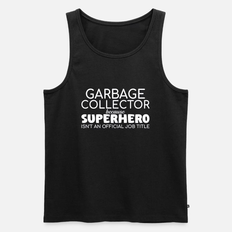Garbage collector Superhero - Männer Premium Bio Tank Top - Schwarz