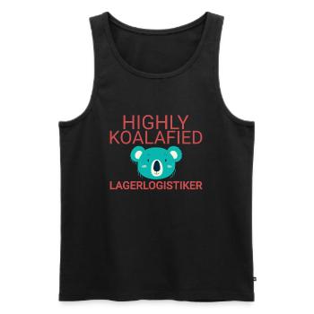Warehouse logistics company Koalafied - Men's Premium Organic Tank Top - black - Front - AI Model Male 178 light (178cm)