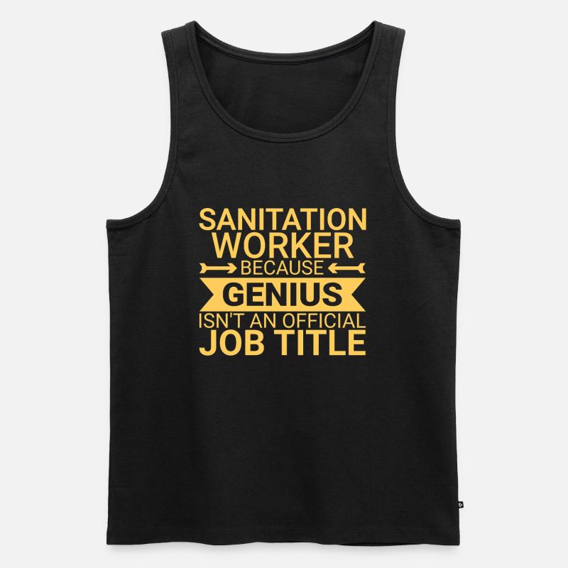 Sanitation worker Genius - Männer Premium Bio Tank Top - Schwarz