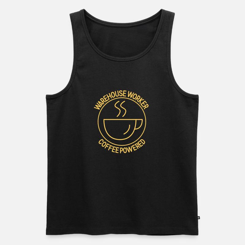 Warehouse Worker Coffee Powered - Männer Premium Bio Tank Top - Schwarz