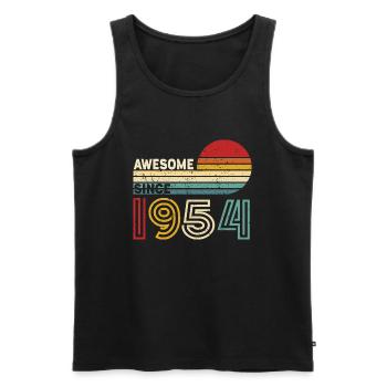 1954 Gift Birthday vintage Spruch - Men's Premium Organic Tank Top - black - Front - Michal (187cm)