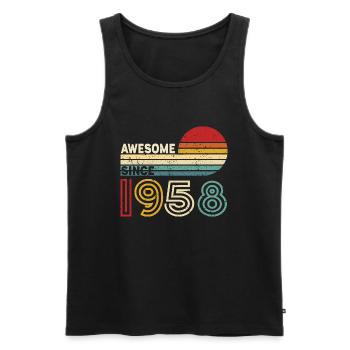 1958 Geschenk Geburtstag Jahrgang Spruch - Männer Premium Bio Tank Top - Schwarz - Vorne - AI Model Male 178 light (178cm)