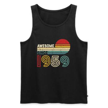 1959 Gift Birthday vintage Spruch - Men's Premium Organic Tank Top - black - Front - Michal (187cm)