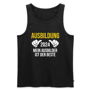 Azubi Geschenk Ausbildung 2024 Lehrling Spruch - Männer Premium Bio Tank Top - Schwarz - Vorne - Michal (187cm)