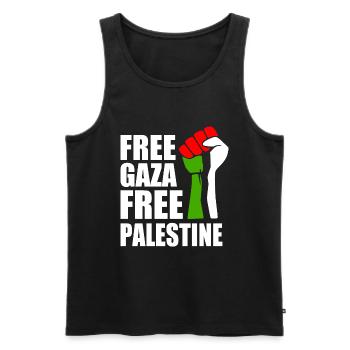 Free palestine - Débardeur bio Premium Homme - noir - Devant - AI Model Male 178 light (178cm)