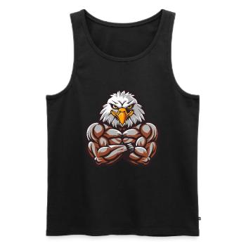 Musculation Eagle Muscles - Débardeur bio Premium Homme - noir - Devant - AI Model Male 178 light (178cm)