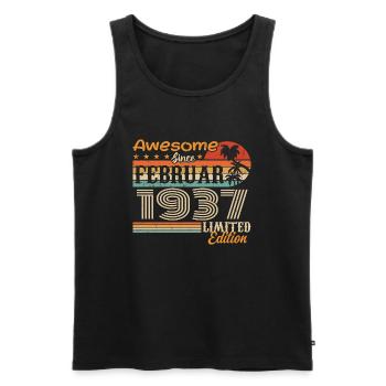Birthday Vintage Gift Idea February 1937 - Men's Premium Organic Tank Top - black - Front - Michal (187cm)