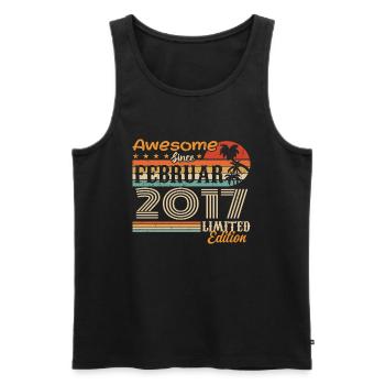 Geburtstag Vintage Geschenkidee Februar 2017 - Männer Premium Bio Tank Top - Schwarz - Vorne - Michal (187cm)