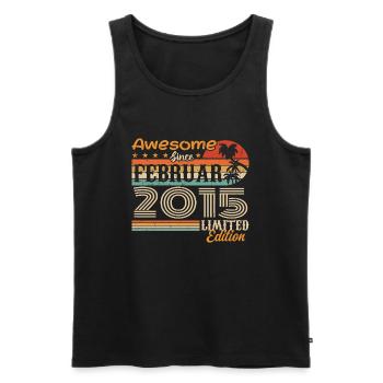 Geburtstag Vintage Geschenkidee Februar 2015 - Männer Premium Bio Tank Top - Schwarz - Vorne - AI Model Male 178 light (178cm)