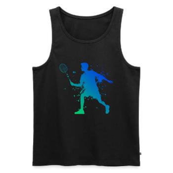 Men's Squash Badminton Badminton Player - Men's Premium Organic Tank Top - black - Front - AI Model Male 178 light (178cm)