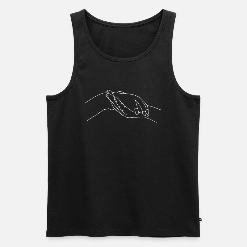 Hand mit Pfote - Männer Premium Bio Tank Top - Schwarz