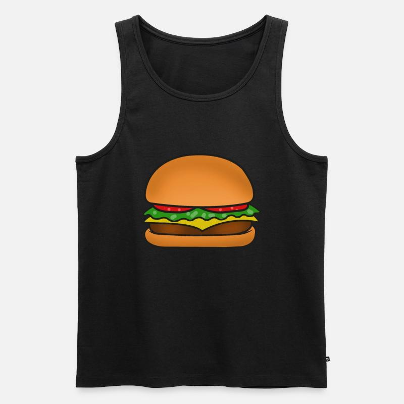 Hamburger Cheeseburger - Männer Premium Bio Tank Top - Schwarz