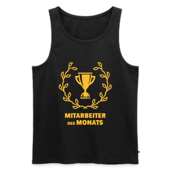 Mitarbeiter Des Monats (Emblem / Auszeichnung) - Männer Premium Bio Tank Top - Schwarz - Vorne - Michal (187cm)