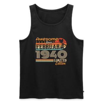 Geburtstag Vintage Geschenkidee Februar 1940 - Männer Premium Bio Tank Top - Schwarz - Vorne - Michal (187cm)