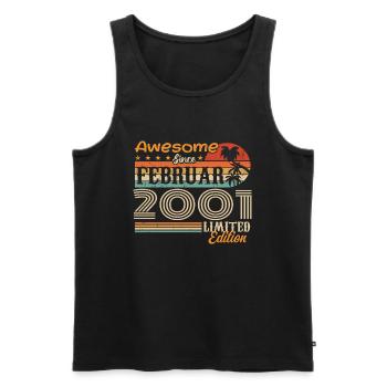 Geburtstag Vintage Geschenkidee Februar 2001 - Männer Premium Bio Tank Top - Schwarz - Vorne - Michal (187cm)