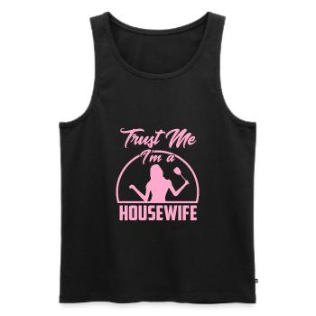 Trust me I'm a housewife housewife - Men's Premium Organic Tank Top - black - Front - Michal (187cm)