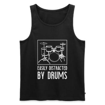 Drums Drums Drummer Drum Rock Gift - Men's Premium Organic Tank Top - black - Front - AI Model Male 178 light (178cm)