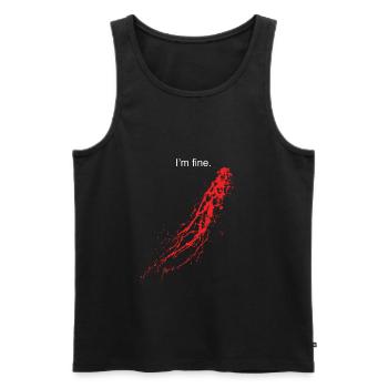 I'm fine - Blutpritzer, Blut, Splatter, Ironie - Männer Premium Bio Tank Top - Schwarz - Vorne - AI Model Male 178 light (178cm)