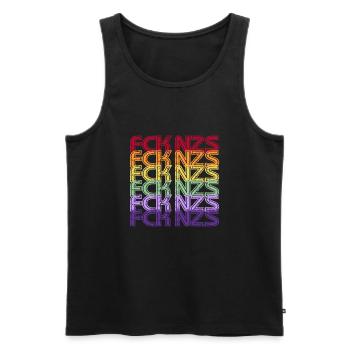 FCK NZS - The world is colorful! - Against the right wing - Men's Premium Organic Tank Top - black - Front - AI Model Male 178 light (178cm)