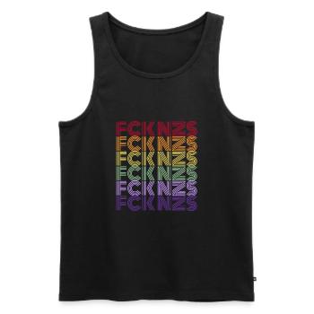 FCK NZS - Le monde est coloré! - contre la droite - Débardeur bio Premium Homme - noir - Devant - AI Model Male 178 light (178cm)