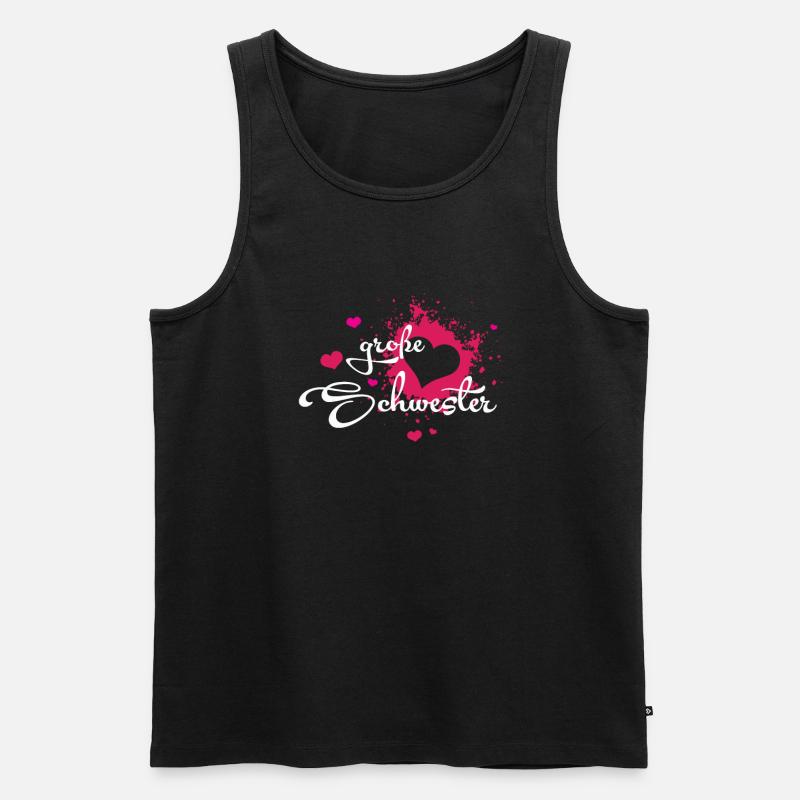 Große Schwester - Herzchen - Männer Premium Bio Tank Top - Schwarz