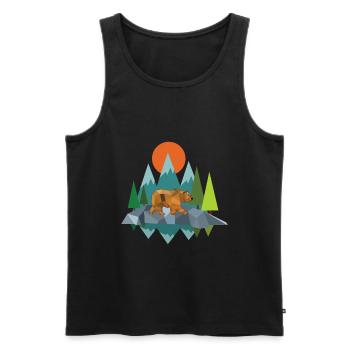 Résumé de l'ours nature - Débardeur bio Premium Homme - noir - Devant - Michal (187cm)