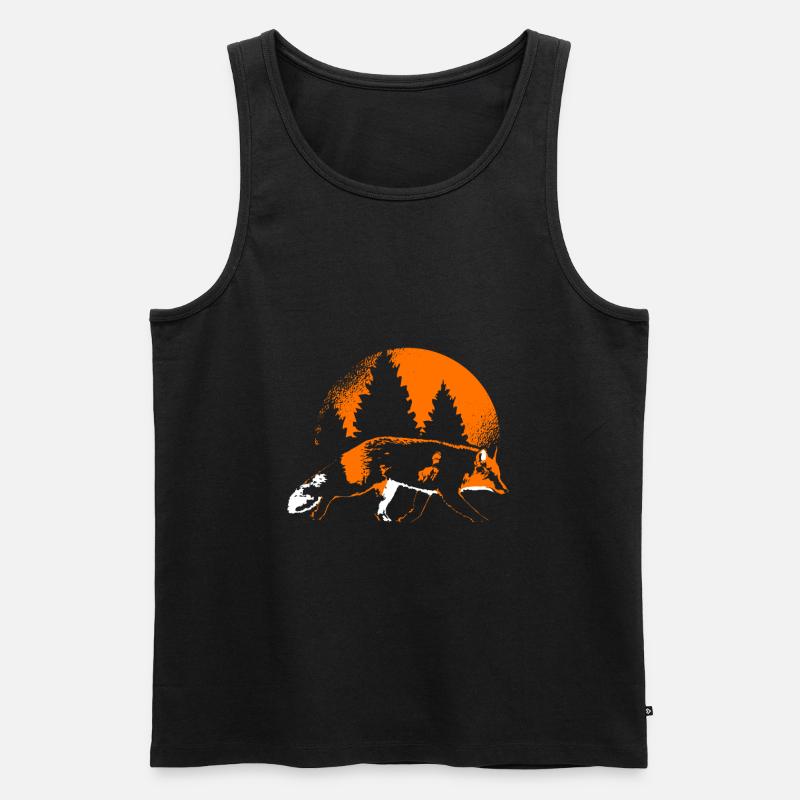 Fuchs im Wald - Männer Premium Bio Tank Top - Schwarz