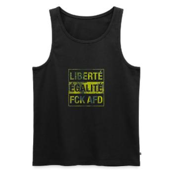 Liberté Égalité FCK AFD Shirt - Männer Premium Bio Tank Top - Schwarz - Vorne - AI Model Male 178 light (178cm)
