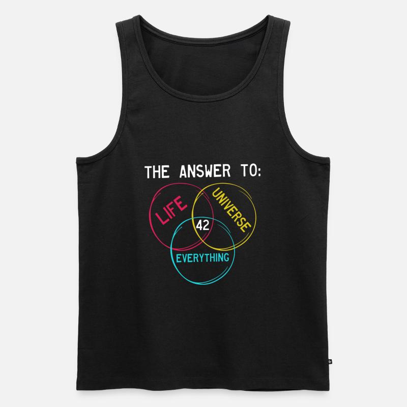The answer is 42 - Männer Premium Bio Tank Top - Schwarz