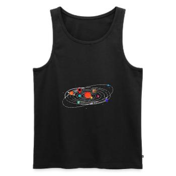 Sonnensystem Karte - Männer Premium Bio Tank Top - Schwarz - Vorne - AI Model Male 178 light (178cm)