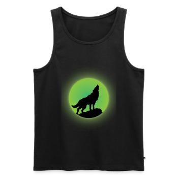 Wolf Glow - Débardeur bio Premium Homme - noir - Devant - Michal (187cm)