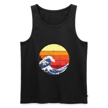 Retro wave japan - Men's Premium Organic Tank Top - black - Front - AI Model Male 178 light (178cm)