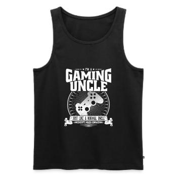 I'm a gaming uncle like a normal uncle - Men's Premium Organic Tank Top - black - Front - AI Model Male 178 light (178cm)