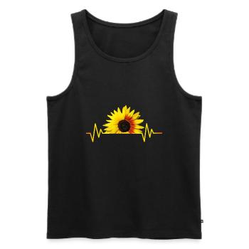 Sunflower, sunflower, heartbeat, rhythm - Men's Premium Organic Tank Top - black - Front - Michal (187cm)