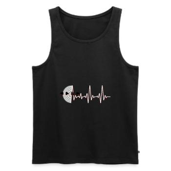 Vinyl record - Men's Premium Organic Tank Top - black - Front - AI Model Male 178 light (178cm)