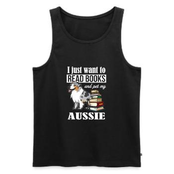 Blue Merle Australian Shepherd - Men's Premium Organic Tank Top - black - Front - AI Model Male 178 light (178cm)