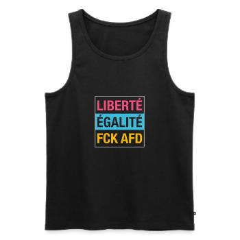 Liberté Égalité FCK AFD Shirt - Männer Premium Bio Tank Top - Schwarz - Vorne - AI Model Male 178 light (178cm)