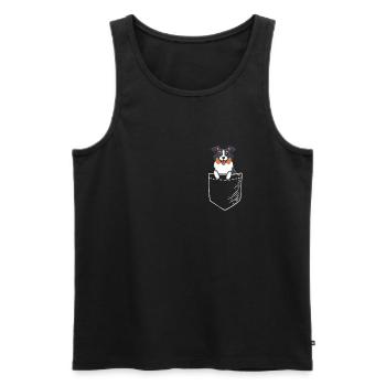 Australischer Hirte - Männer Premium Bio Tank Top - Schwarz - Vorne - AI Model Male 178 light (178cm)